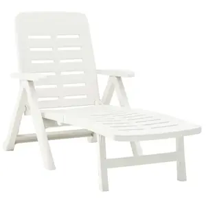 Comparateur de prix : vidaXL Chaise longue pliable Plastique Blanc