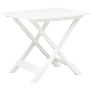 Comparateur de prix : vidaXL Table pliable de jardin Blanc 79x72x70 cm Plastique