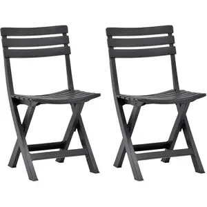Comparateur de prix : vidaXL Chaises de jardin pliables lot de 2 Plastique Anthracite