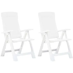 Comparateur de prix : vidaXL Chaises inclinables de jardin 2 pcs Plastique Blanc