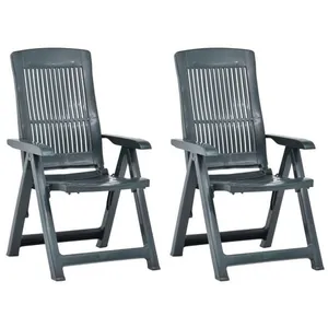 Comparateur de prix : vidaXL Chaises inclinables de jardin 2 pcs Plastique Vert