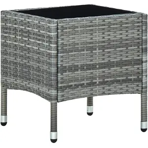 Comparateur de prix : vidaXL Table de jardin Gris 40x40x45 cm Résine tressée