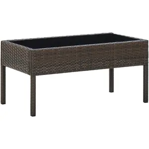 Comparateur de prix : vidaXL Table de jardin Marron 75x40x37 cm Résine tressée