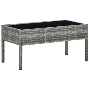Comparateur de prix : vidaXL Table de jardin Gris 75x40x37 cm Résine tressée