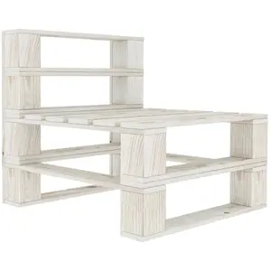 vidaXL Canapé de milieu palette de jardin bois blanc pas cher