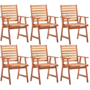 vidaXL Chaises de salle à manger d'extérieur 6 pcs Acacia massif pas cher