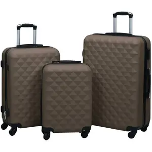 Comparateur de prix : vidaXL Ensemble de valises rigides 3 pcs Marron ABS