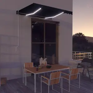 Comparateur de prix : vidaXL Auvent manuel rétractable avec LED 300x250 cm Anthracite