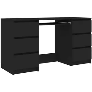 vidaXL Bureau Noir 140x50x77 cm Aggloméré pas cher