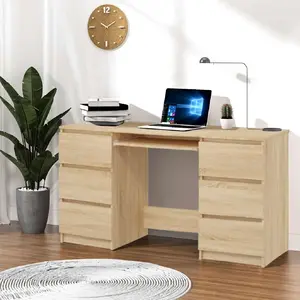 Comparateur de prix : vidaXL Bureau Chêne sonoma 140x50x77 cm Aggloméré