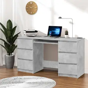 Comparateur de prix : vidaXL Bureau Gris béton 140x50x77 cm Aggloméré