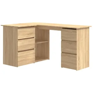 Comparateur de prix : vidaXL Bureau d'angle Chêne sonoma 145x100x76 cm Aggloméré