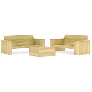 vidaXL Salon de jardin 3 pcs Bois de pin imprégné pas cher