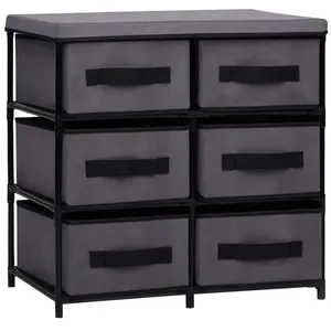 Comparateur de prix : vidaXL Armoire de rangement à 6 tiroirs 55x29x55 cm Gris Acier