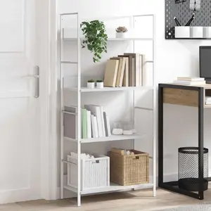 Comparateur de prix : vidaXL Bibliothèque à 4 niveaux blanc 60x27,6x124,5 cm bois ingénierie