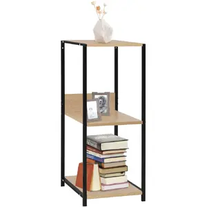 Comparateur de prix : vidaXL Étagère à livres droite petite Noir et chêne 33,5x39,6x79,7 cm