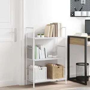 Comparateur de prix : vidaXL Bibliothèque à 3 niveaux blanc 60x27,6x90,5cm bois d'ingénierie