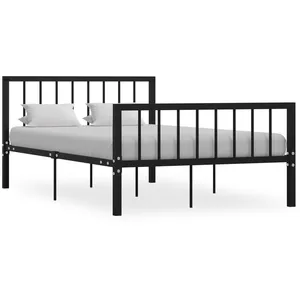 vidaXL Cadre de lit Noir Métal 120 x 200 cm pas cher