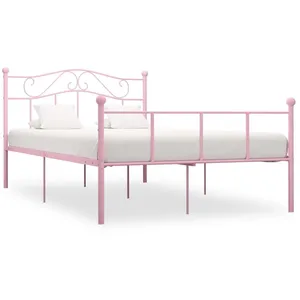 Comparateur de prix : vidaXL Cadre de lit Rose Métal 140 x 200 cm