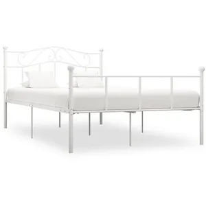 vidaXL Cadre de lit Blanc Métal 140 x 200 cm pas cher
