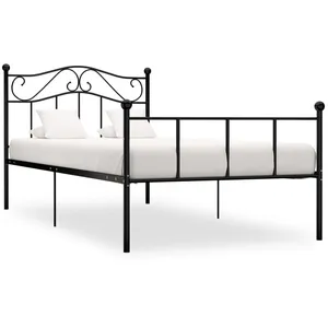 vidaXL Cadre de lit Noir Métal 100 x 200 cm pas cher