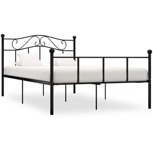 vidaXL Cadre de lit Noir Métal 120 x 200 cm pas cher