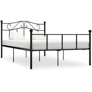 vidaXL Cadre de lit Noir Métal 160 x 200 cm pas cher