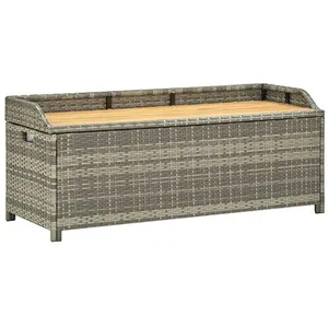 Comparateur de prix : vidaXL Banc de rangement de jardin 120 cm Résine tressée Gris