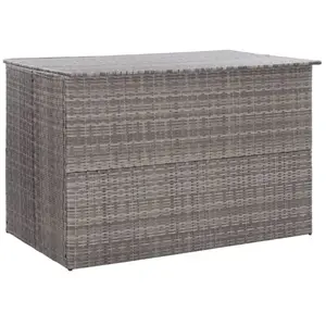 Comparateur de prix : vidaXL Boîte de rangement de jardin gris 150x100x100 cm résine tressée