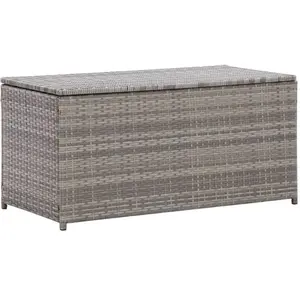 Comparateur de prix : vidaXL Boîte de rangement de jardin résine tressée 100x50x50 cm gris