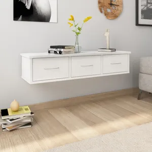 VIDAXL Étagère murale avec tiroirs blanc brillant bois d'ingénierie 800600Vendu parrue-du-commerce
