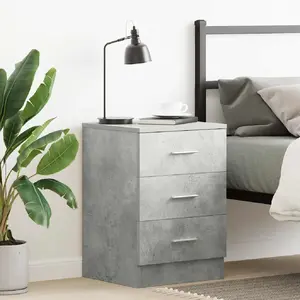 vidaXL Table de chevet Gris béton 38 x 35 x 56 cm Aggloméré pas cher