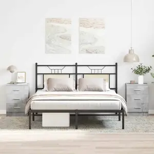 vidaXL Tables de chevet 2 pcs Gris béton 38 x 35 x 56 cm Aggloméré pas cher