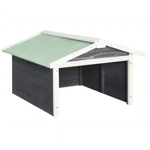 Comparateur de prix : vidaXL Garage de tondeuse à gazon 72x87x50 cm Gris et blanc Sapin
