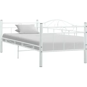 vidaXL Cadre de lit de repos Blanc Métal 90 x 200 cm pas cher