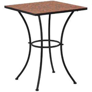 vidaXL Table de bistro mosaïque Terre cuite 60 cm Céramique pas cher