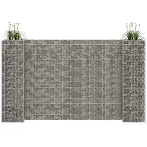 vidaXL Jardinière à gabion en H Fil d'acier 260x40x150 cm pas cher
