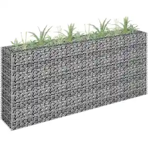 vidaXL Lit surélevé à gabion Acier galvanisé 180x30x90 cm