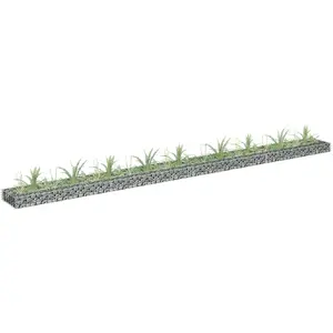 vidaXL Lit surélevé à gabion Acier galvanisé 360x30x10 cm pas cher