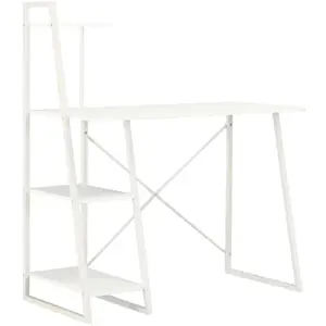 Comparateur de prix : vidaXL Bureau avec étagère Blanc 102x50x117 cm