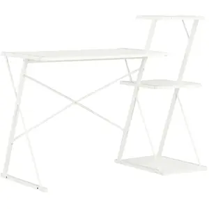 Comparateur de prix : vidaXL Bureau avec étagère Blanc 116x50x93 cm