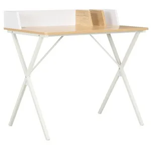 Comparateur de prix : vidaXL Bureau Blanc et naturel 80x50x84 cm