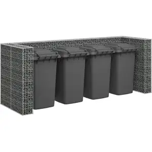 Comparateur de prix : vidaXL Mur en gabion pour poubelles Acier galvanisé 320x100x120 cm