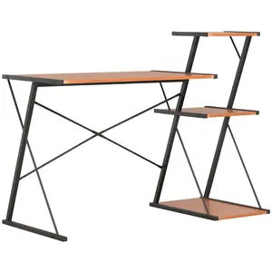 Comparateur de prix : vidaXL Bureau avec étagère Noir et marron 116x50x93 cm