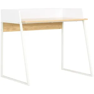 Comparateur de prix : Vidaxl - Bureau Blanc et chêne 90 x 60 x 88 cm Blanc et marron