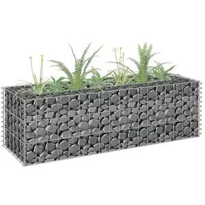 Comparateur de prix : vidaXL Lit surélevé à gabion Acier galvanisé 90x30x30 cm