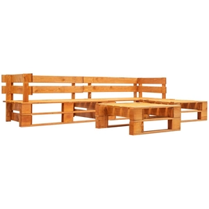 vidaXL Canapés de jardin palette 4 pcs Bois Marron miel pas cher
