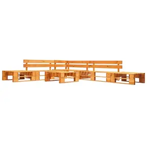 vidaXL Canapés de jardin palette 6 pcs bois marron miel