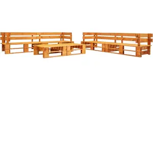 vidaXL Canapés de jardin palette 6 pcs bois marron miel