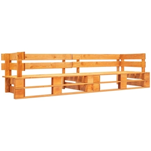 vidaXL Canapé de jardin palette 2 places marron miel bois pas cher
